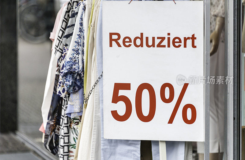 Reduziert 50%(半价销售)